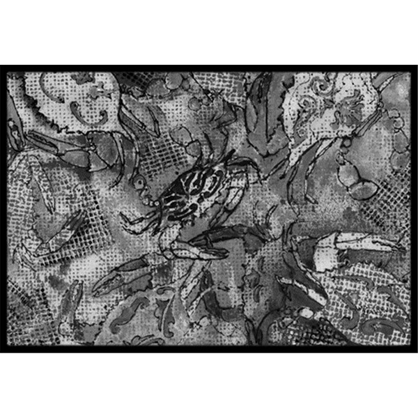 Carolines Treasures Grey Canvas Abstract Crabs Indoor and Outdoor Mat- 24 x 36 in. 8953JMAT - main